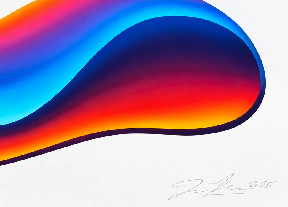 Jan Kaláb - Crimson Wave - limitovaná edice 7/20, 50x24,5 cm, signováno, datováno