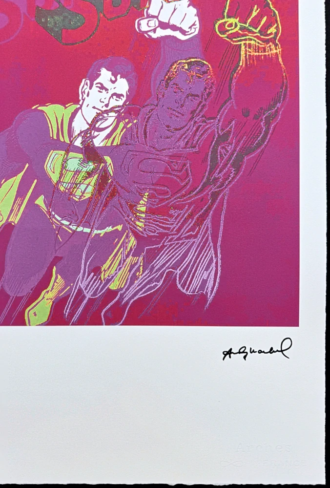 Andy Warhol - Superman sytě růžový x/100 - edice Leo Castelli s certifikátem