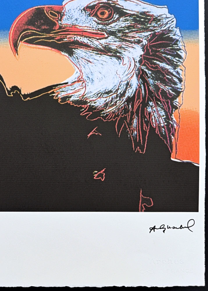 Andy Warhol - Bald Eagle modro-oranžový x/100 edice Leo Castelli s certifikátem