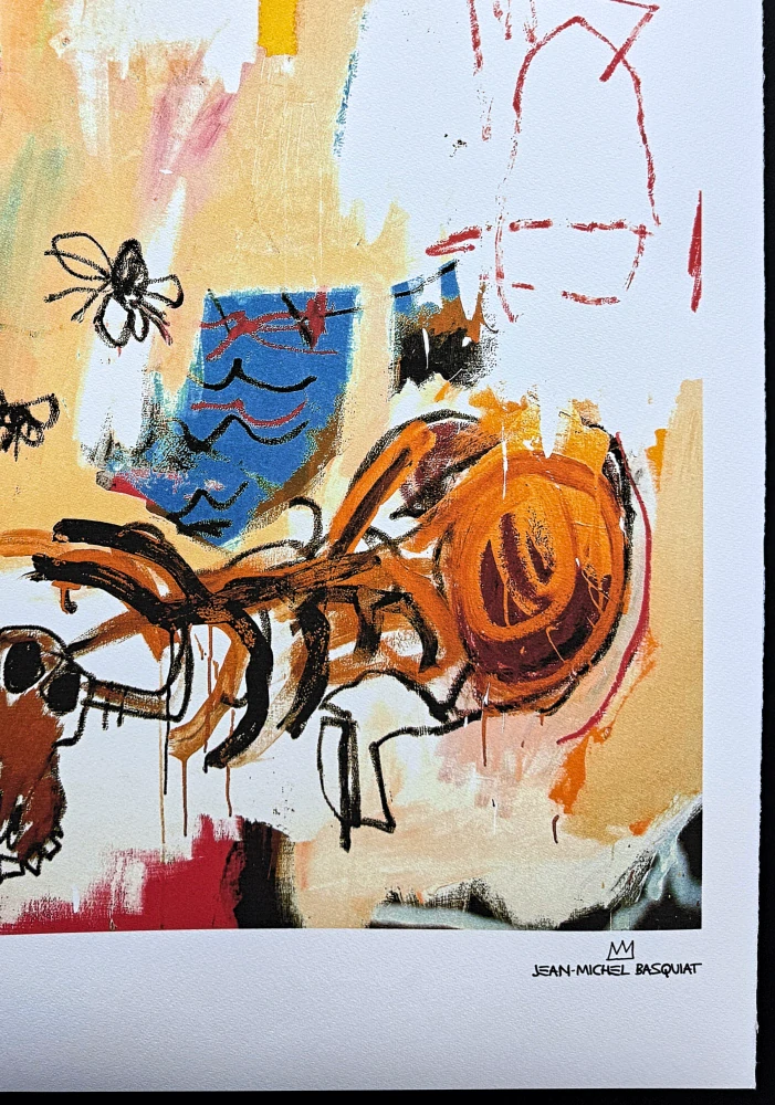 Jean-Michel Basquiat - Bull Orange Sun and Blue Waves x/300 - limitovaná edice, signováno, 50x70cm
