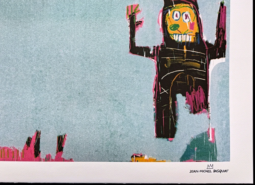 Jean-Michel Basquiat - Crowned Figure with Raised Arms - x/300 - limitovaná edice, signováno, 70x50cm
