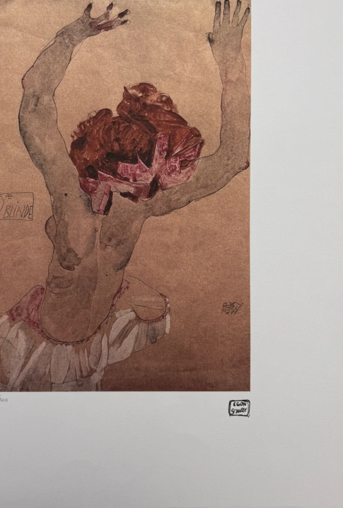 Egon Schiele - The Blind Woman - x/200 - limitovaná edice, s certifikátem, 50x70 cm