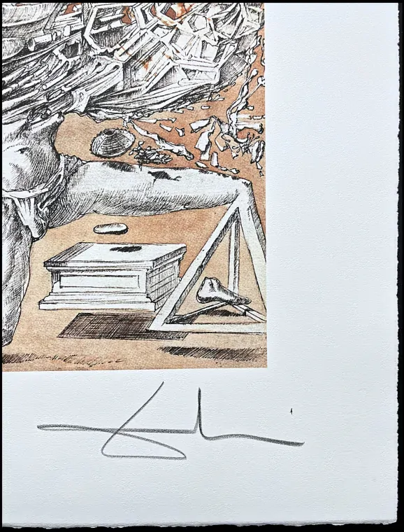 Salvador Dalí - Kneeling figure in decompotision - signováno, limitovaná edice, 50x66cm