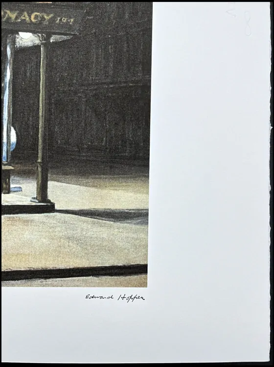 Edward Hopper - Drug store 103/150 - - limitovaná edice, s certifikátem, 57x38 cm