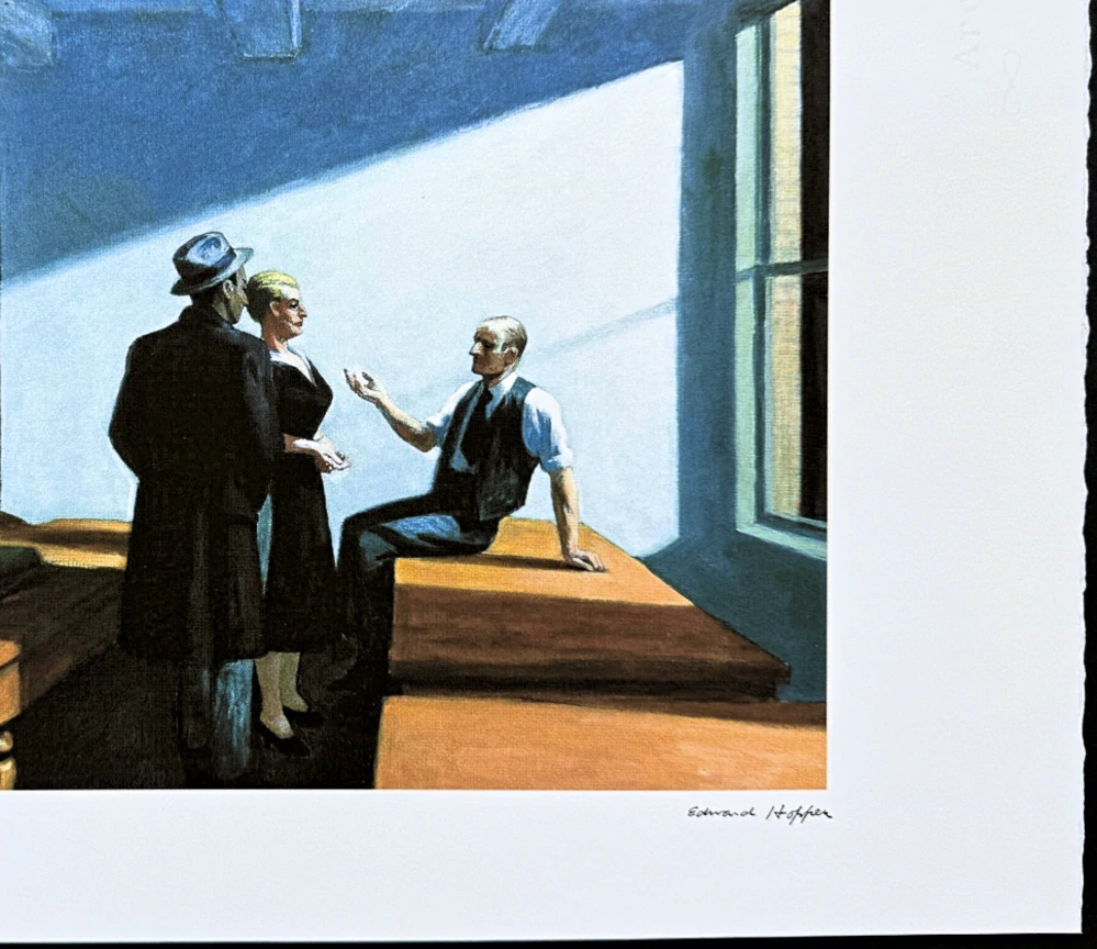 Edward Hopper - Conference at Night x/150 - limitovaná edice, s certifikátem, 57x38 cm