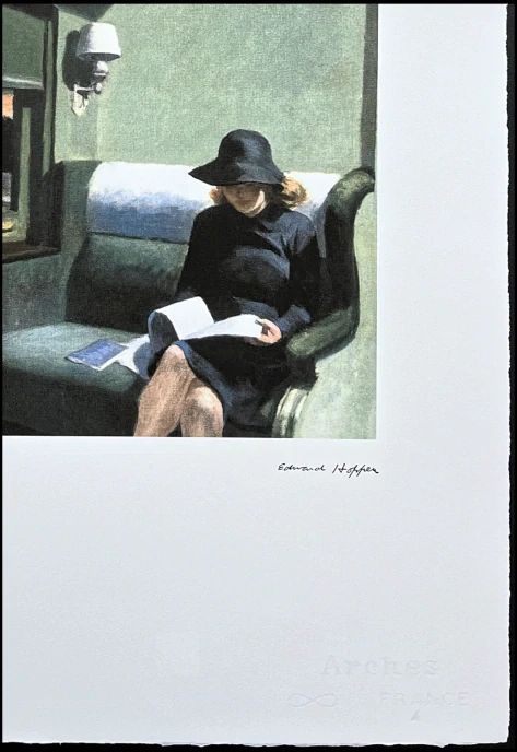 Edward Hopper - Compartment C Car 80/150 - limitovaná edice, s certifikátem, 38x57 cm