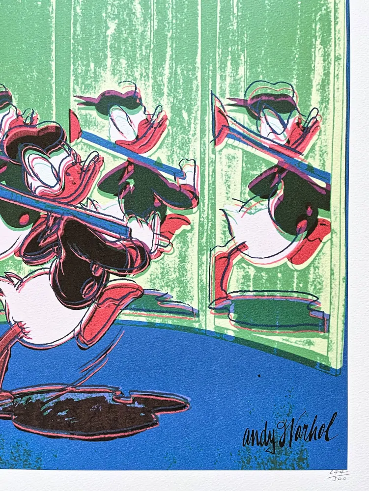 Andy Warhol - Donald Duck zelený 274/500 - signováno, 50x50cm, limitovaná edice CMOA s certifikátem