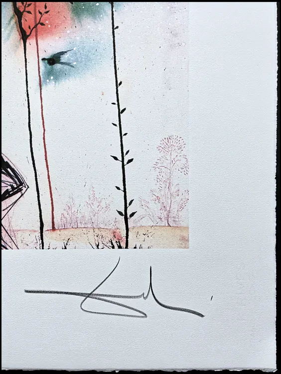 Salvador Dalí - Figure noire d'arabe - signováno, limitovaná edice, 50x66cm