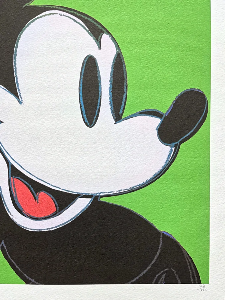 Andy Warhol - Mickey Mouse zelený 100/500 - signováno, 50x50cm, limitovaná edice CMOA s certifikátem