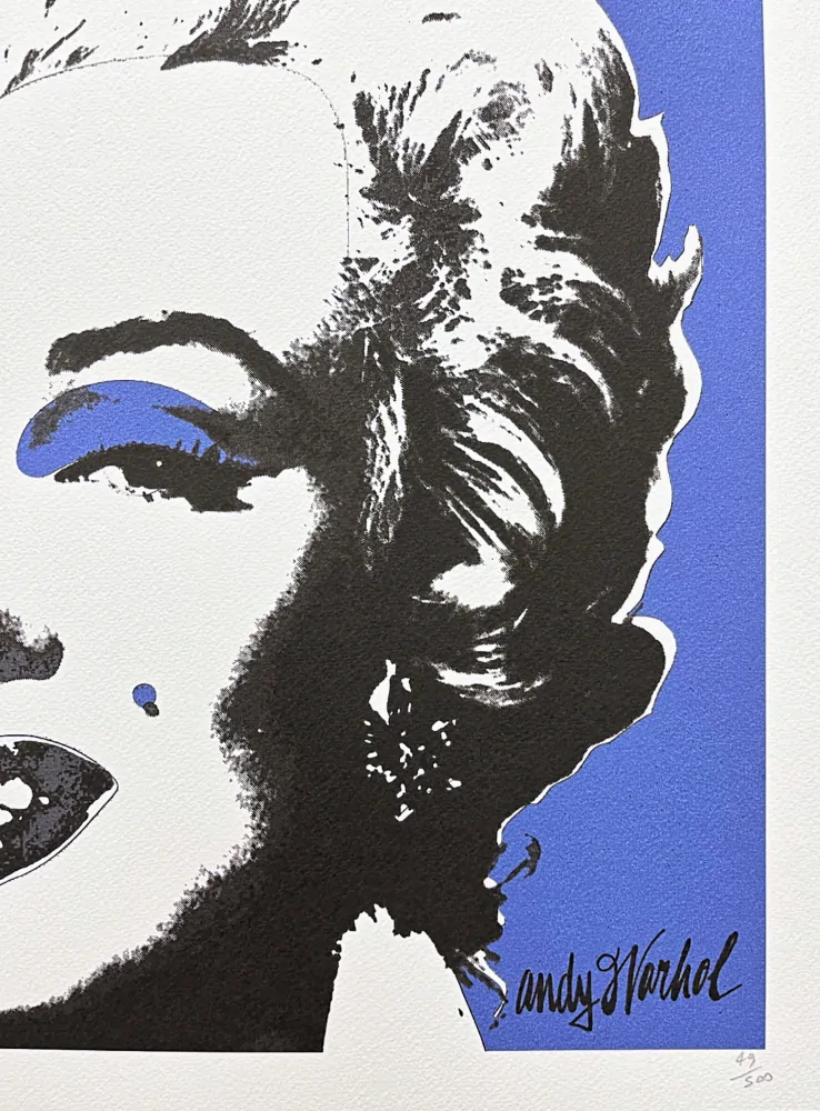 Andy Warhol - Marilyn Monroe modrá 49/500 - signováno, 50x50cm, limitovaná edice CMOA s certifikátem