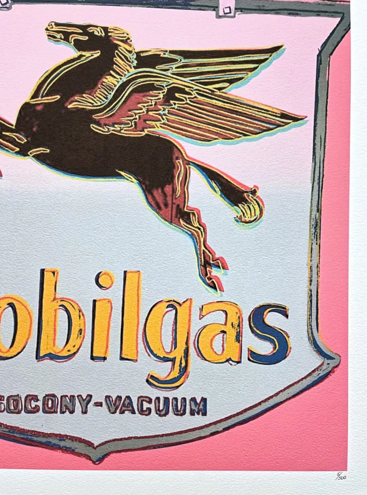 Andy Warhol - Mobilgas růžový 6/500 - signováno, 50x50cm, limitovaná edice CMOA s certifikátem