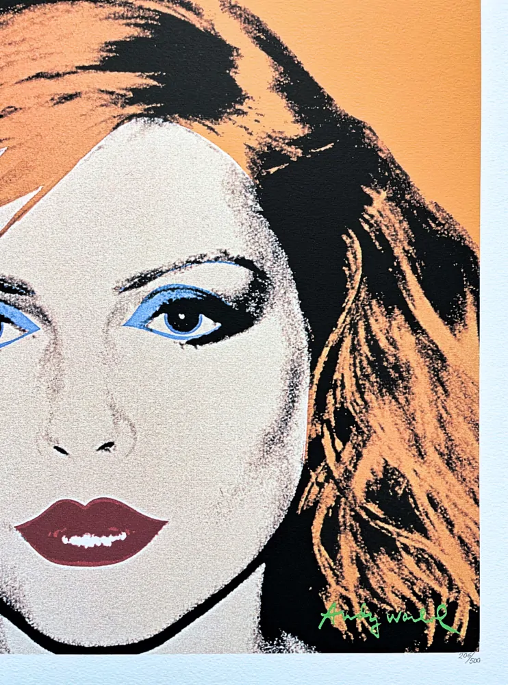 Andy Warhol - Debbie Harry oranžová 206/500 - signováno, 50x50cm, limitovaná edice CMOA s certifikátem