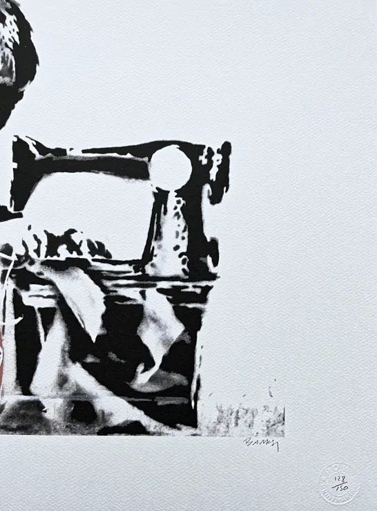 Banksy - Slave Labour x/150 - číslovaná edice s certifikátem, 70x50cm