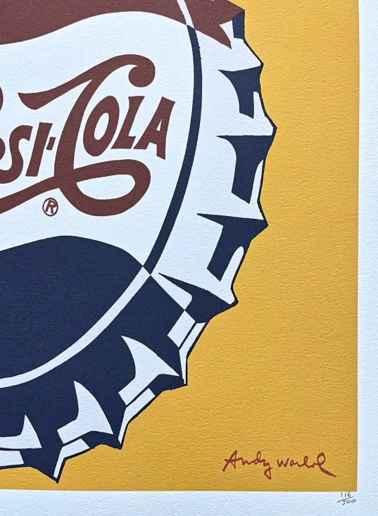 Andy Warhol - Pepsi-Cola žlutá 116/500 - signováno, 50x50cm, limitovaná edice CMOA s certifikátem