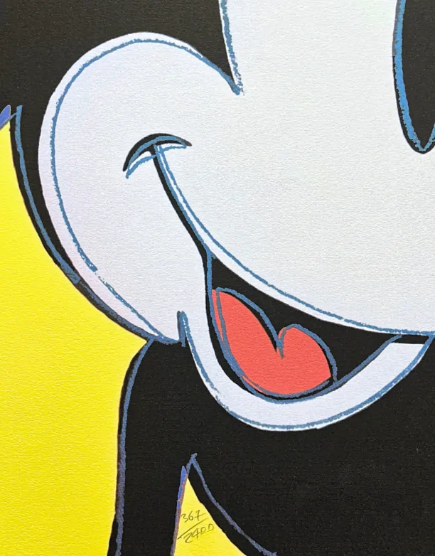 Andy Warhol - Mickey Mouse žlutý 367/2400 - 60x60 cm, limitovaná edice CMOA s certifikátem