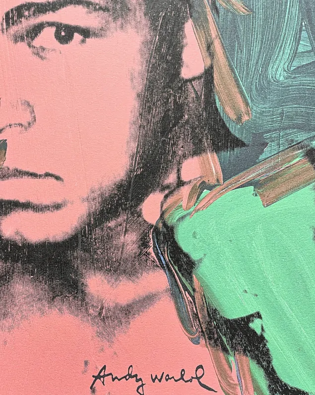 Andy Warhol - Muhammad Ali modro-zelený x/2400 - 60x60cm, limitovaná edice CMOA s certifikátem