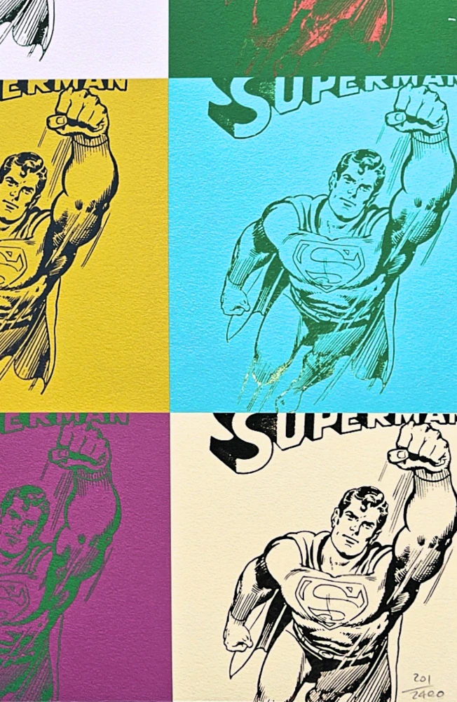 Andy Warhol - 9x Superman 201/2400 - 60x60cm, limitovaná edice CMOA s certifikátem