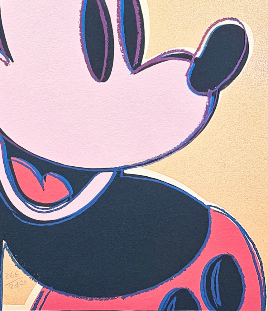 Andy Warhol - Mickey Mouse hnědo-zlatý 266/2400 - 60x60cm, limitovaná edice CMOA a certifikátem