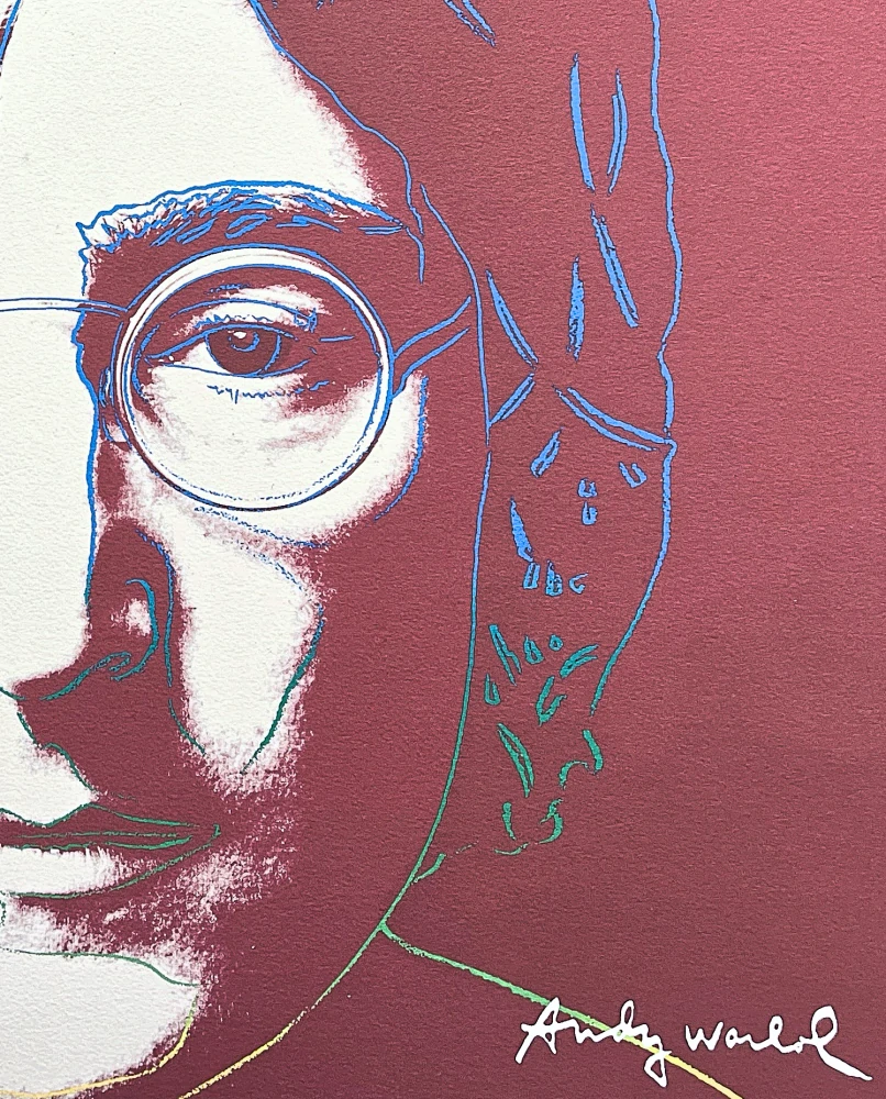 Andy Warhol - John Lennon červeno-hnědý 336/2400 - 60x60cm, limitovaná edice CMOA s certifikátem