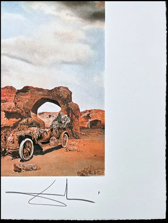 Salvador Dalí - The Automobile Clothed - signováno, limitovaná edice, 50x66cm