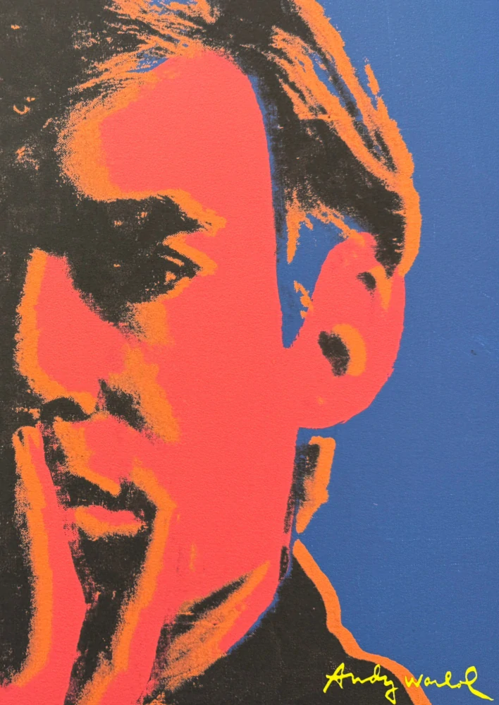 Andy Warhol - Self Portrait modro-červený x/2400 - 60x60cm, limitovaná edice CMOA s certifikátem