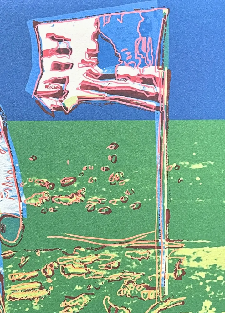 Andy Warhol - Moonwalk modro-zelený x/2400 - 60x60cm, limitovaná edice CMOA s certifikátem