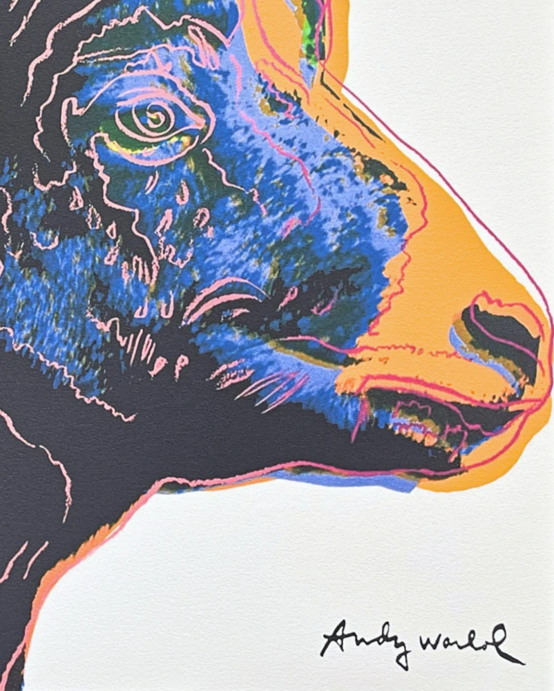 Andy Warhol - Bighorn Ram modro-zelený x/2400 - 60x60cm, limitovaná edice CMOA s certifikátem