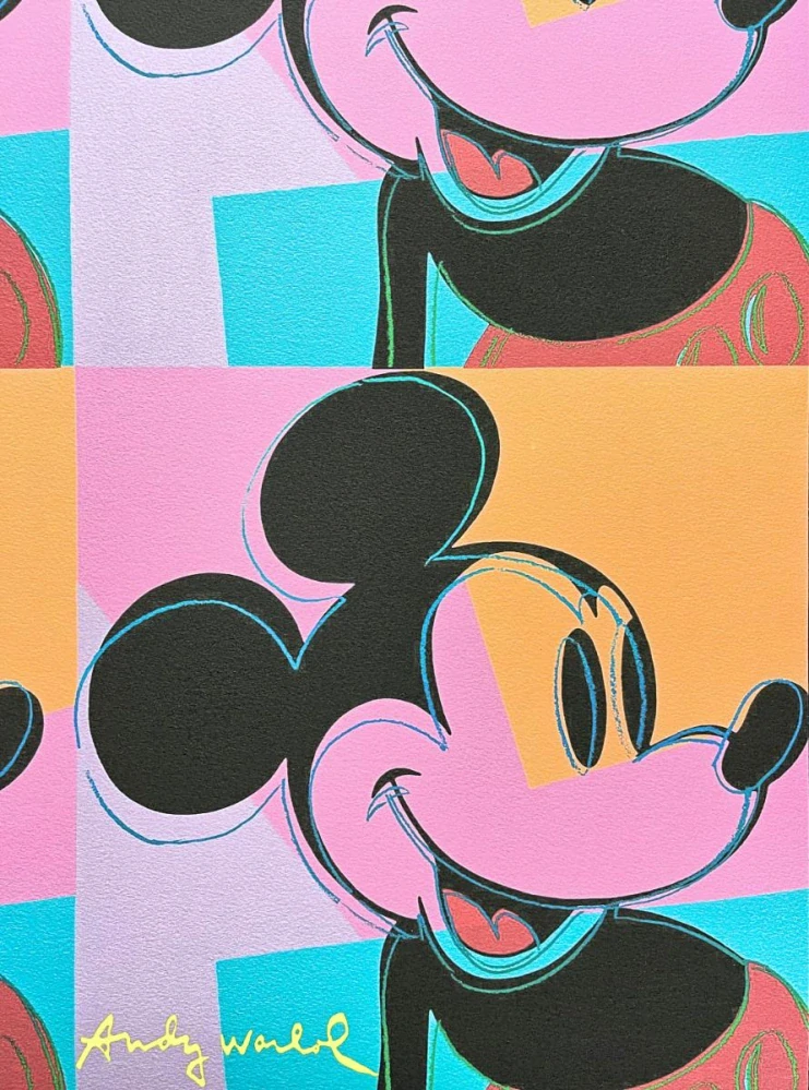 Andy Warhol - 4x Mickey Mouse x/2400 - 60x60cm, limitovaná edice CMOA s certifikátem