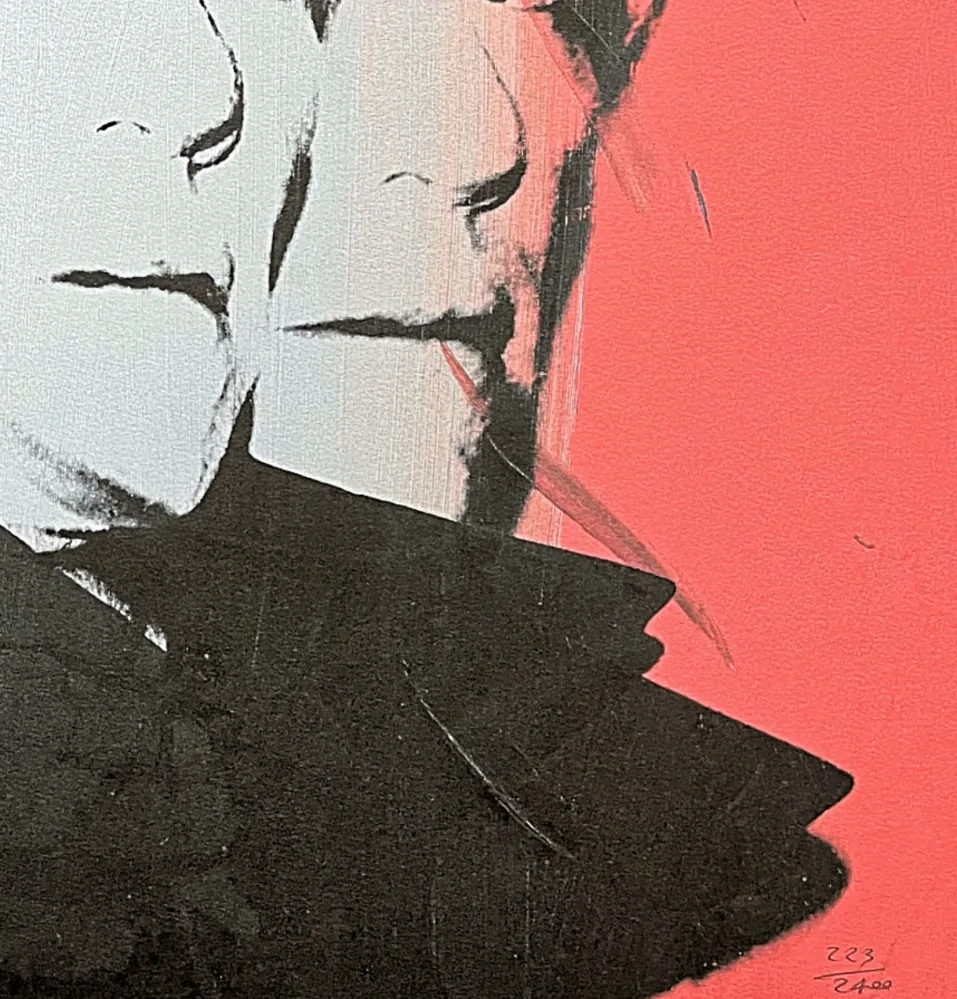 Andy Warhol - Self Portrait šedo-červený 223/2400 - 60x60cm, limitovaná edice CMOA s certifikátem