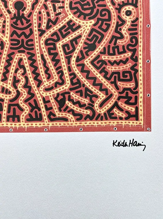 Keith Haring - Pregnant women 57/150 - signováno, limitovaná edice s certifikátem, 50x70 cm