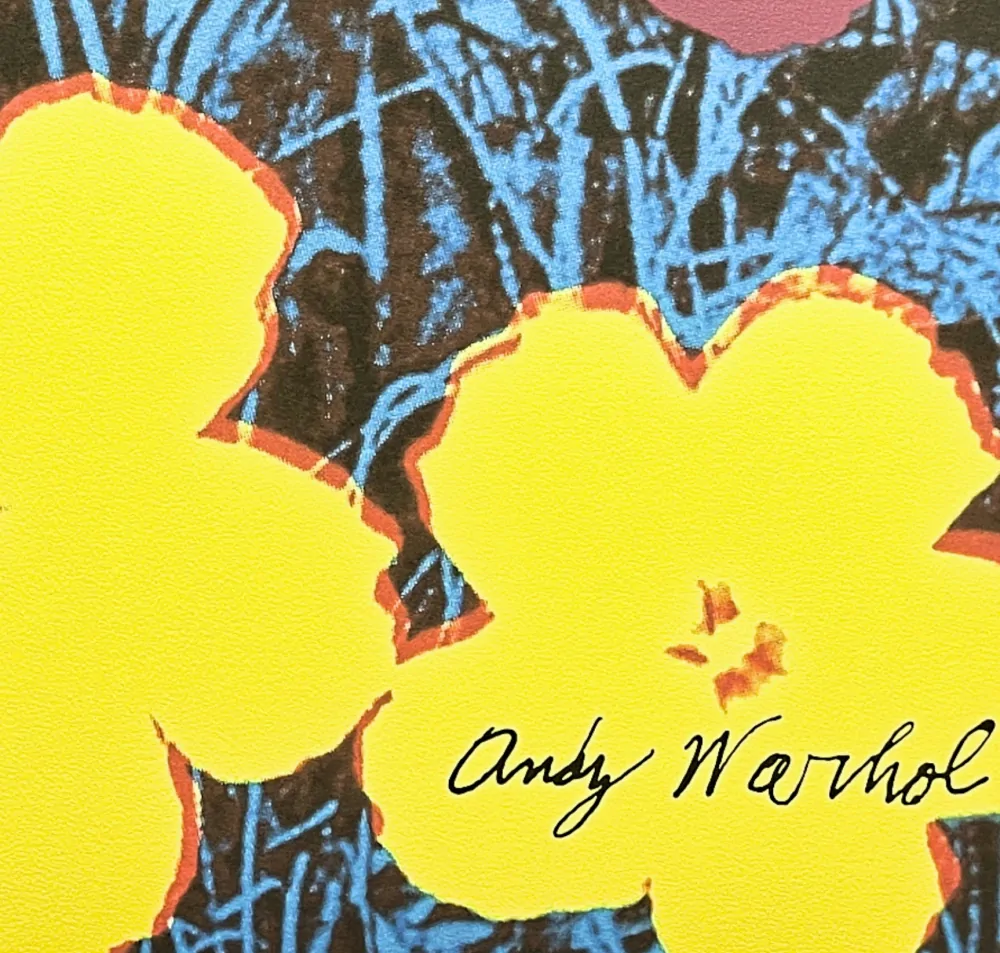 Andy Warhol - Flowers fialovo-žluté x/2400 - 60x60cm, limitovaná edice CMOA s certifikátem