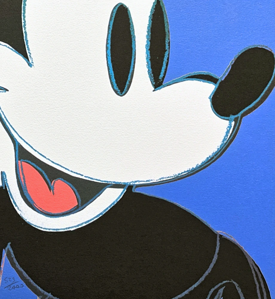 Andy Warhol - Mickey mouse modrý 523/2400 - 60x60cm, limitovaná edice CMOA s ceritifkátem