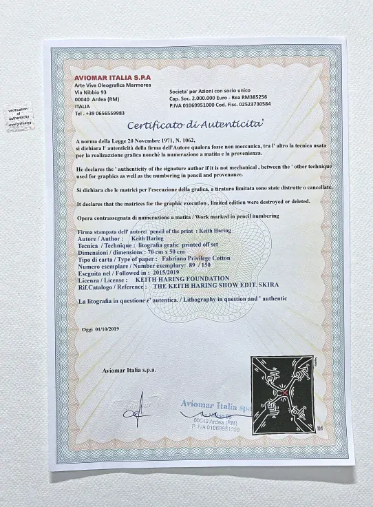 Keith Haring - Stress 89/150 - signováno, limitovaná edice s certifikátem, 70x50 cm