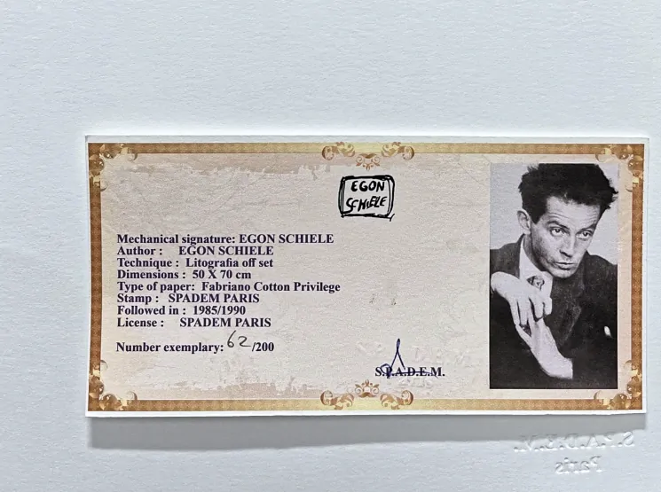 Egon Schiele - Love Making 62/200 - limitovaná edice, s certifikátem, 50x70 cm