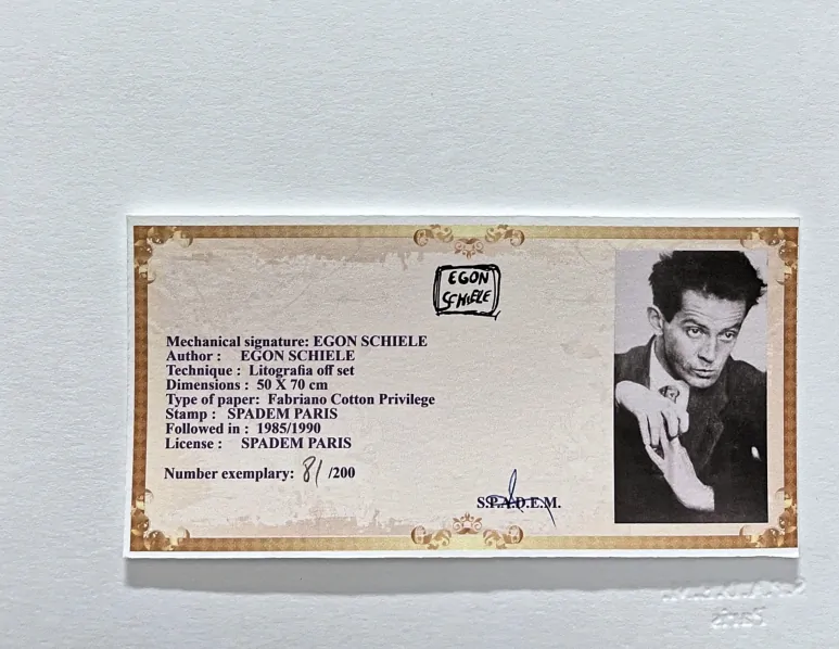 Egon Schiele - Woman Act 81/200 - limitovaná edice, s certifikátem, 50x70 cm