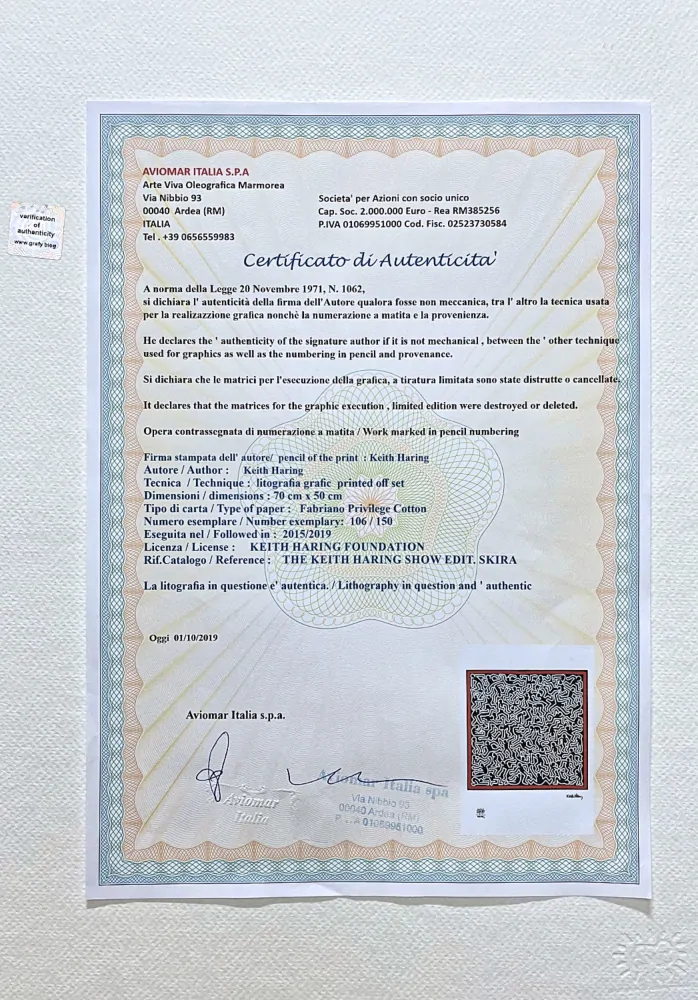 Keith Haring - Black People 106/150 - signováno, limitovaná edice s certifikátem, 50x70 cm