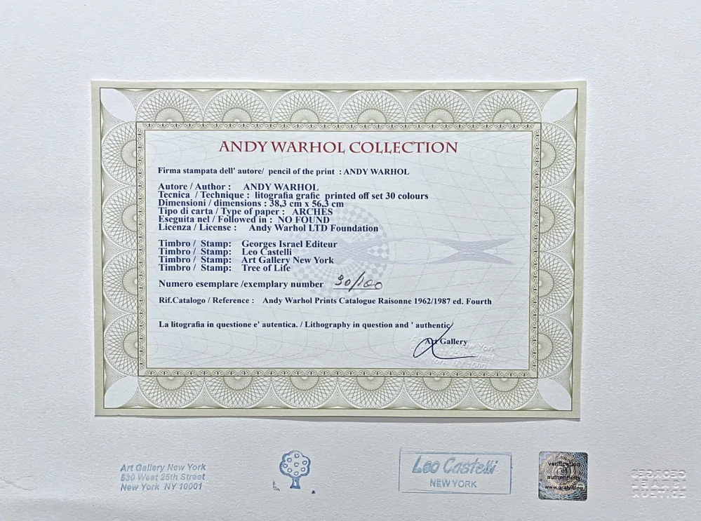 Andy Warhol - Chanel modro-zelený x/100 - edice Leo Castelli s certifikátem