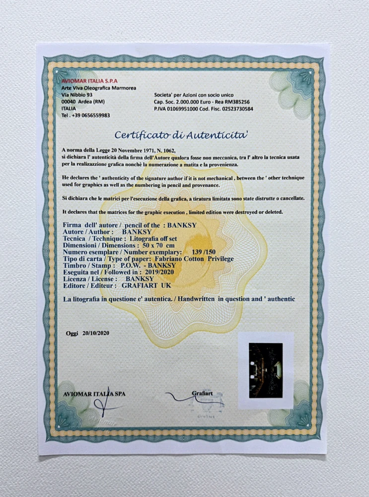 Banksy - Devolved Parliament 139/150 - číslovaná edice s certifikátem, 70x50cm