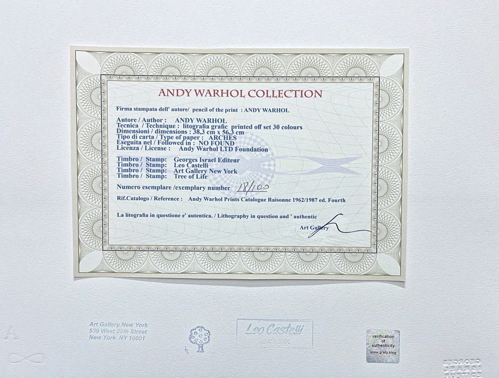 Andy Warhol - Grevy's zebra červená 18/100 - edice Leo Castelli s certifikátem