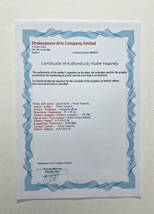 Victor Vasarely - Keiho C1 - limitovaná edice s certifikátem