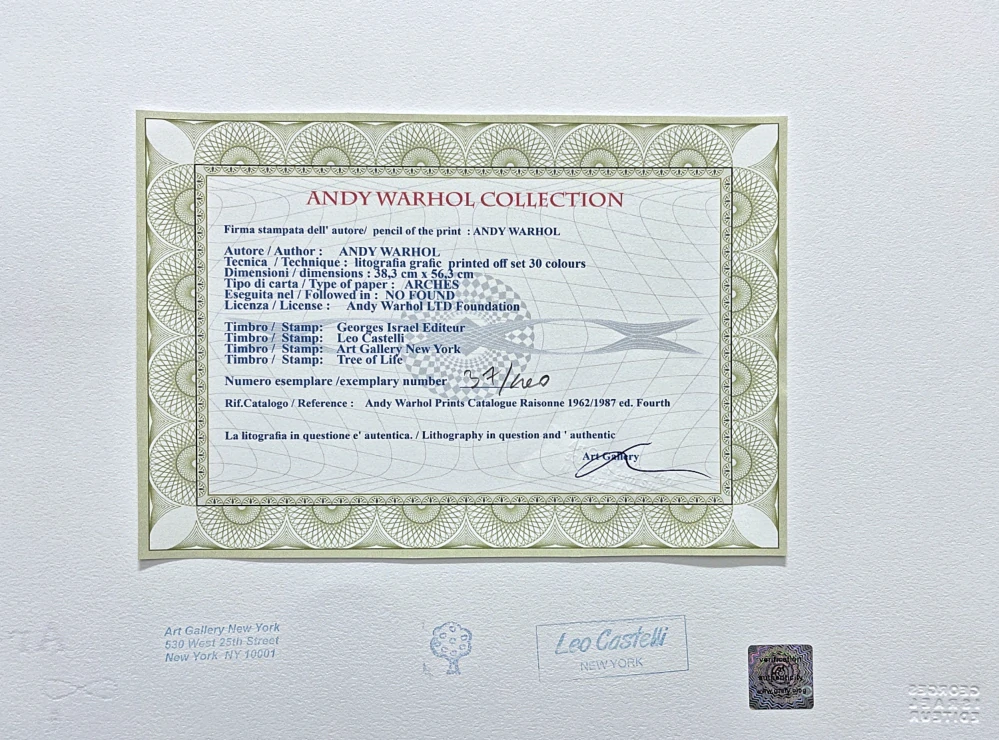 Andy Warhol - Mickey Mouse růžový x/100 - edice Leo Castelli s certifikátem