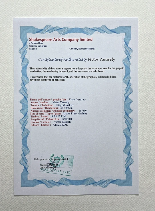 Victor Vasarely - Alphabet VR - limitovaná edice s certifikátem