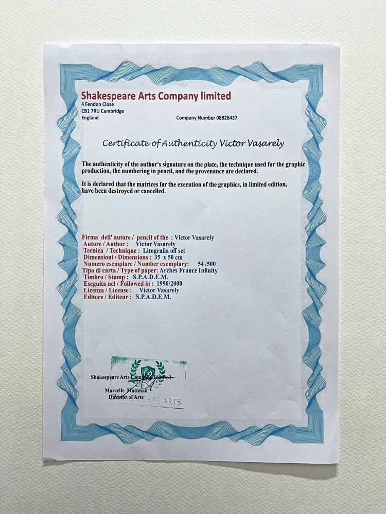 Victor Vasarely - Orion - limitovaná edice s certifikátem