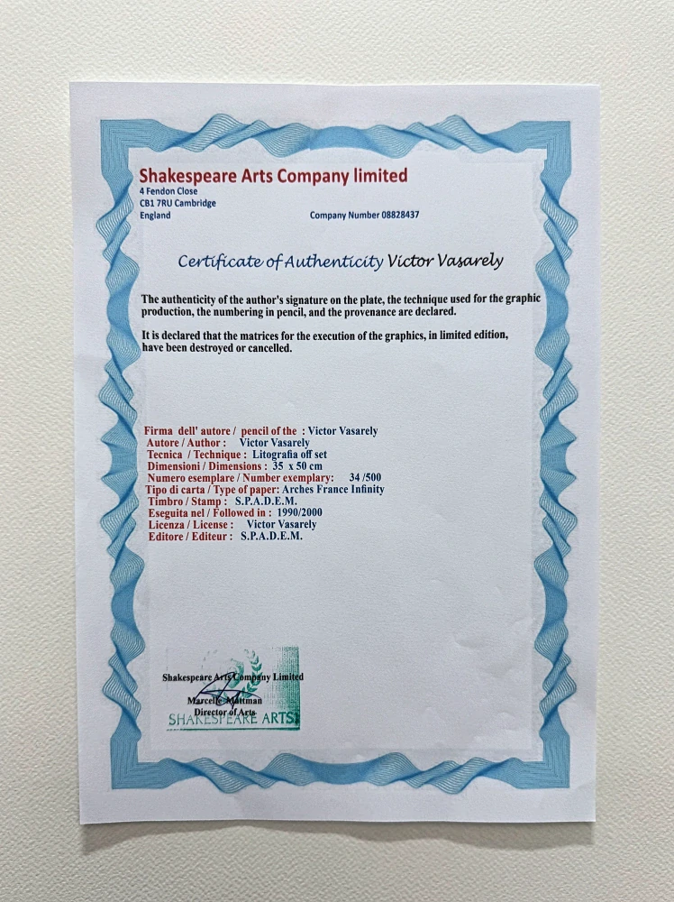 Victor Vasarely - Boglar - limitovaná edice s certifikátem
