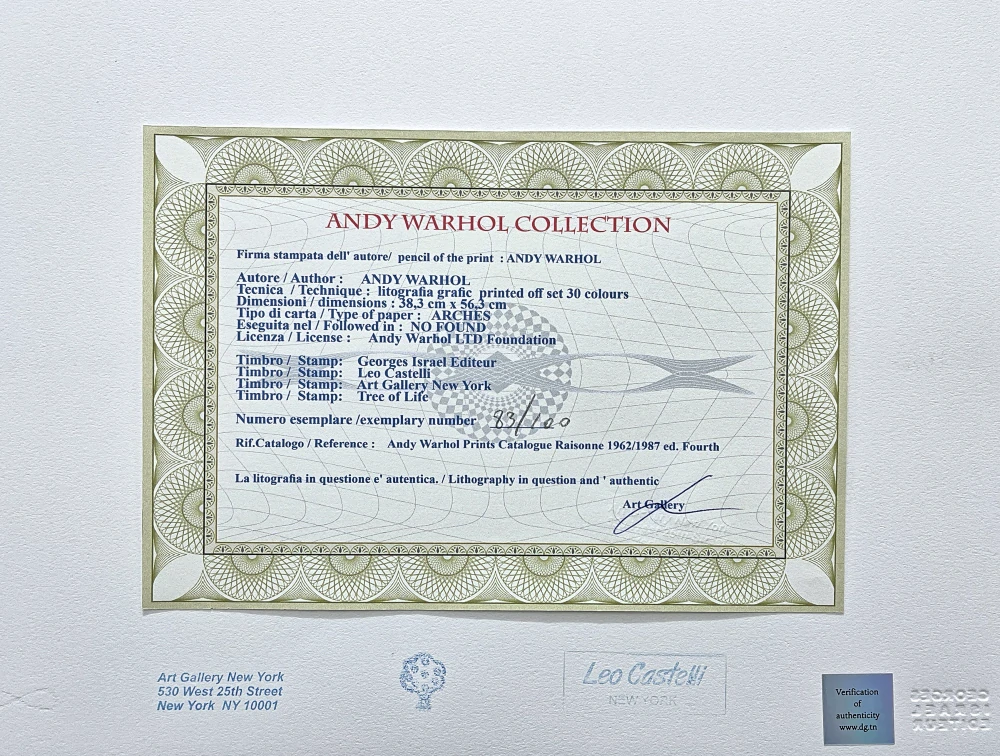Andy Warhol - Marlon Brando 83/100 - edice Leo Castelli s certifikátem