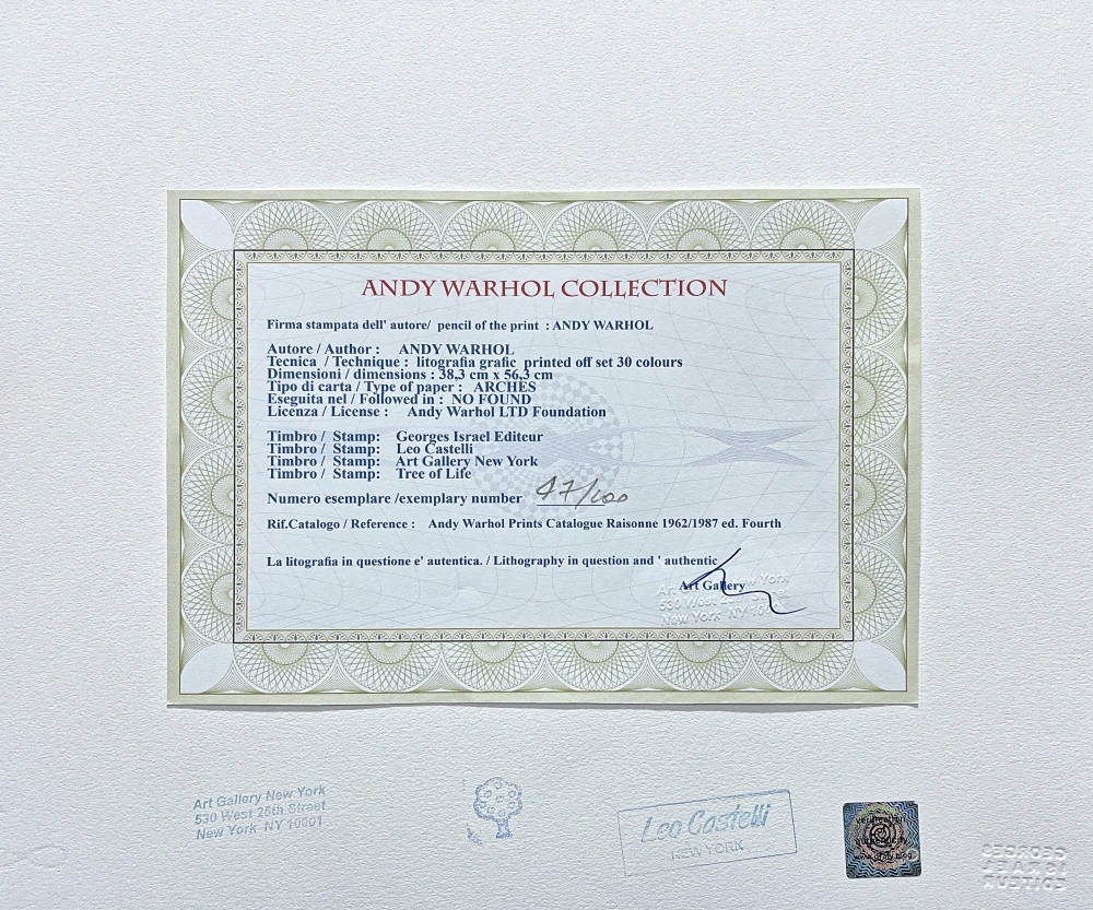 Andy Warhol - Muhammad Ali červený 47/100 - edice Leo Castelli s certifikátem