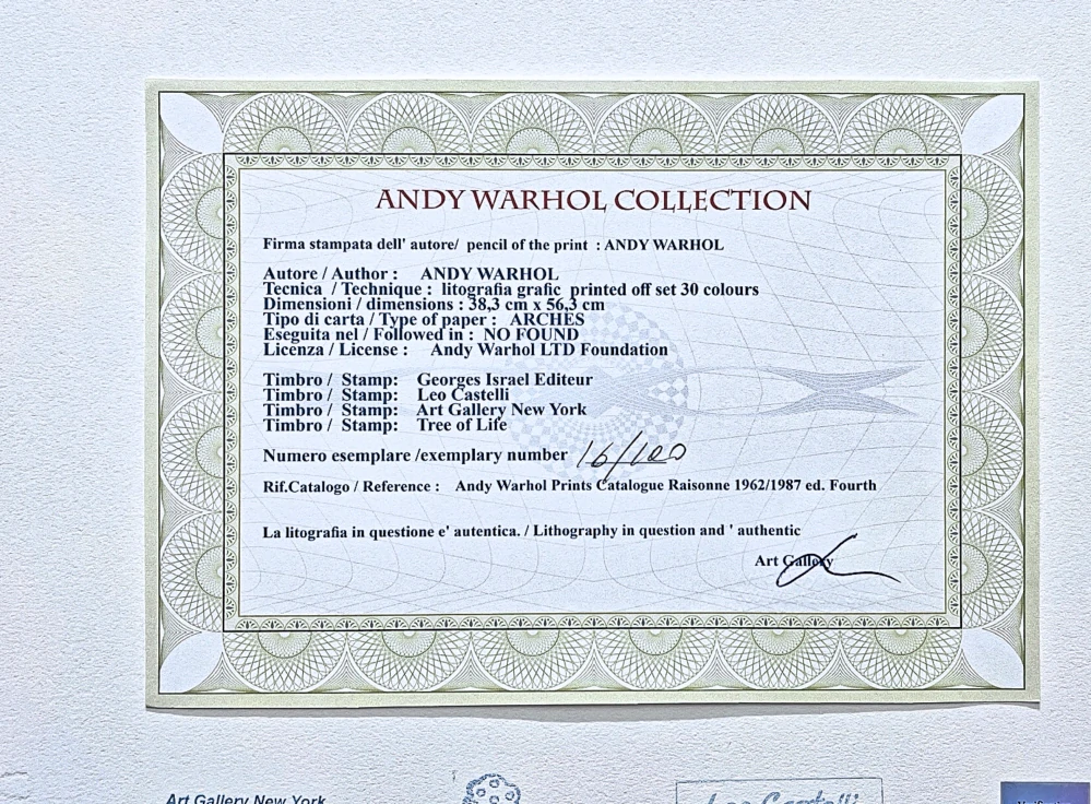 Andy Warhol - Hot Air Balloon 16/100 - edice Leo Castelli s certifikátem
