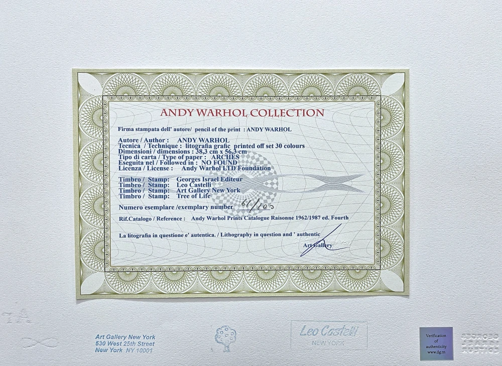 Andy Warhol - Paramount modro-růžový 61/100 - edice Leo Castelli s certifikátem