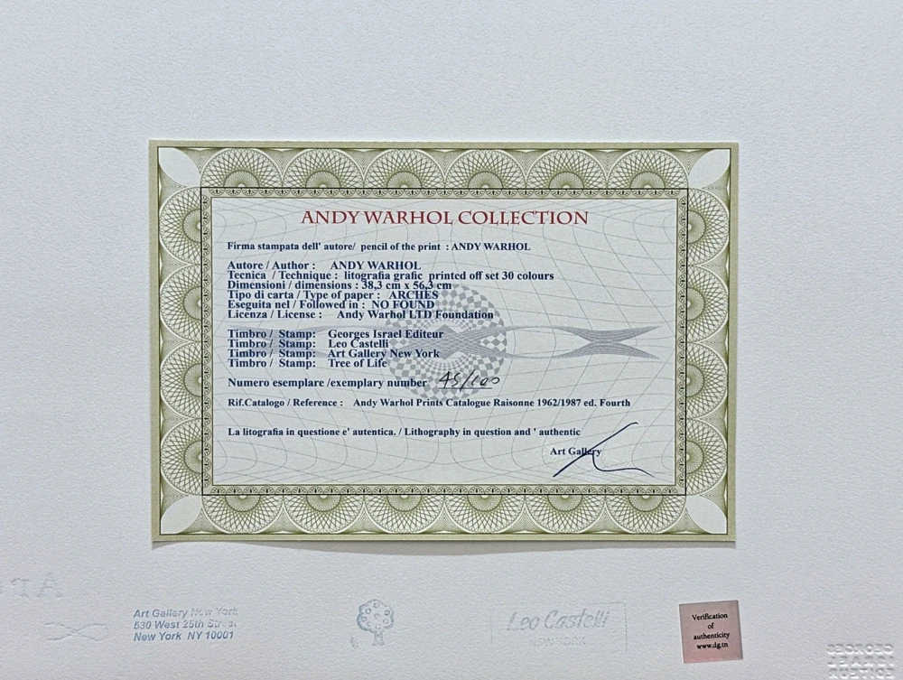Andy Warhol - Moonwalk růžovo-modrý 45/100 edice Leo Castelli s certifikátem