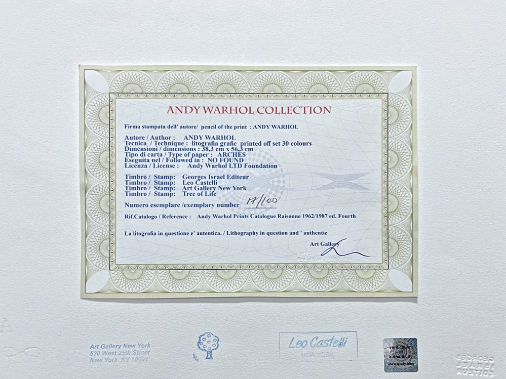 Andy Warhol - Campbell's Soup Hot Dog Bean II 17/100 - edice Leo Castelli s certifikátem